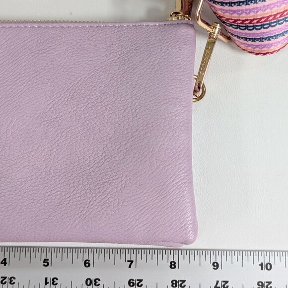 JEN & CO Izzy Lavender Vegan Leather Crossbody Bag Guitar Adjustable Strap  NEW - Picture 7 of 9